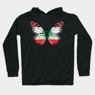 Lebanese Flag  Butterfly - Gift for Lebanese From Lebanon Hoodie